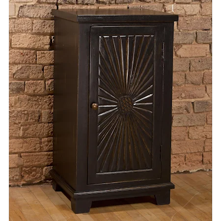 Wooden Cabinet with Sunburst Design